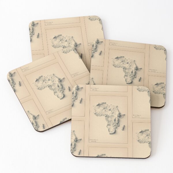 Item preview, Africa Shaded Relief 3D Map digitally-rendered designed and sold by ThinkAboutMaps.