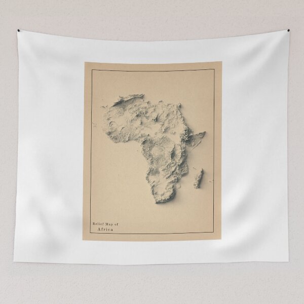 Item preview, Africa Shaded Relief 3D Map digitally-rendered designed and sold by ThinkAboutMaps.