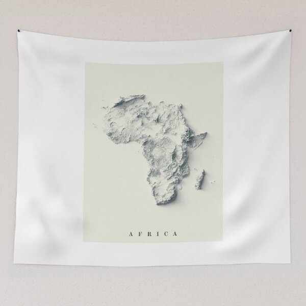 Item preview, Africa Shaded Relief 3D Map digitally-rendered designed and sold by ThinkAboutMaps.