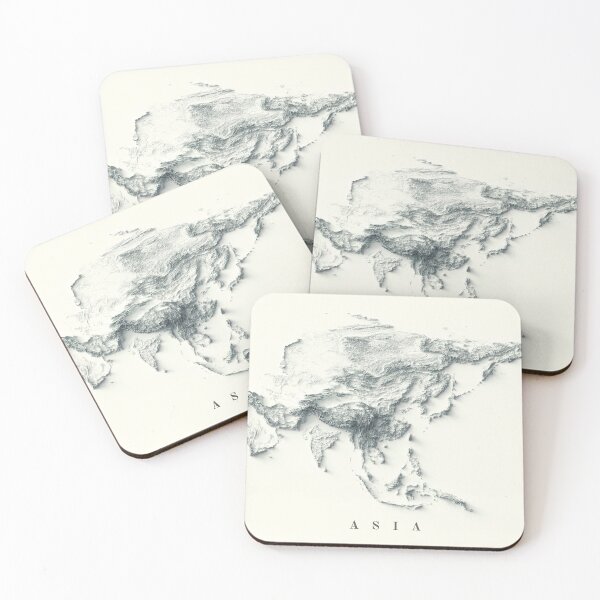Item preview, Asia Shaded Relief Map digitally-rendered designed and sold by ThinkAboutMaps.