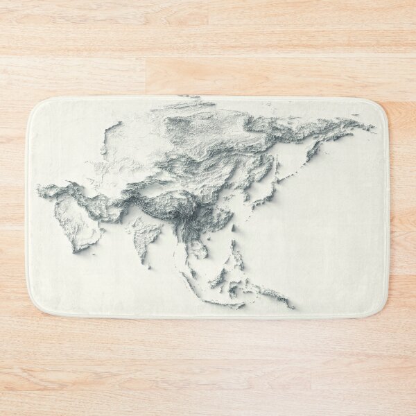 Item preview, Asia Shaded Relief Map digitally-rendered designed and sold by ThinkAboutMaps.