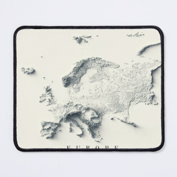 Item preview, Europe Shaded Relief Map 3D digitally-rendered designed and sold by ThinkAboutMaps.