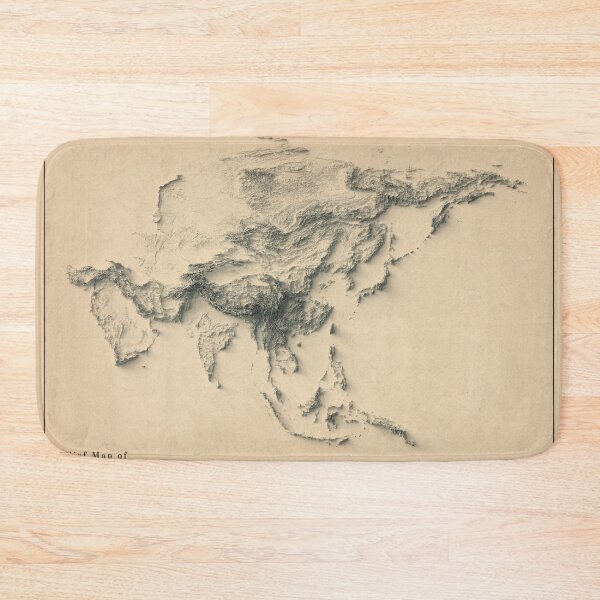 Item preview, Asia Shaded Relief Map digitally-rendered designed and sold by ThinkAboutMaps.