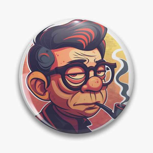 Item preview, Funny Philosopher Smoking Pipe - Playful Cartoon Art designed and sold by nshaltiel.