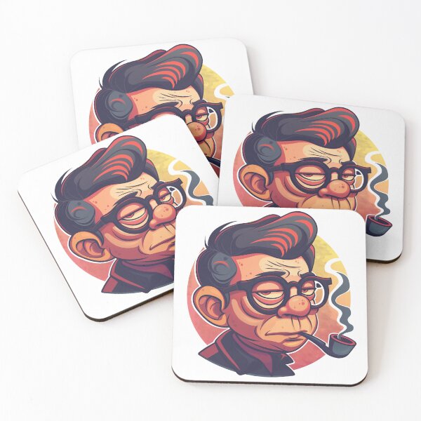 Item preview, Funny Philosopher Smoking Pipe - Playful Cartoon Art designed and sold by nshaltiel.