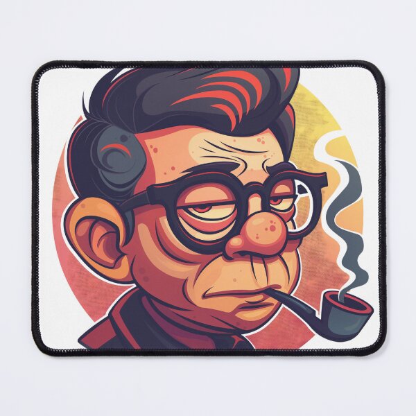 Item preview, Funny Philosopher Smoking Pipe - Playful Cartoon Art designed and sold by nshaltiel.
