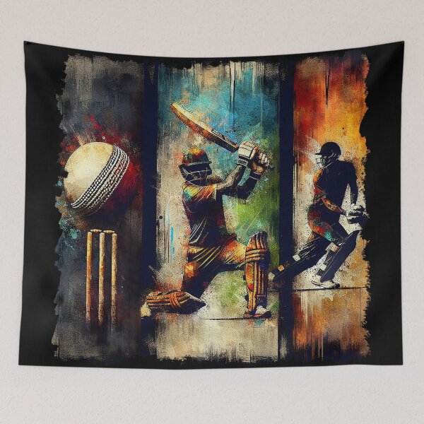 Item preview, Vibrant Cricket Encounter Ball Wickets Batsman designed and sold by SportsT-Shirts.