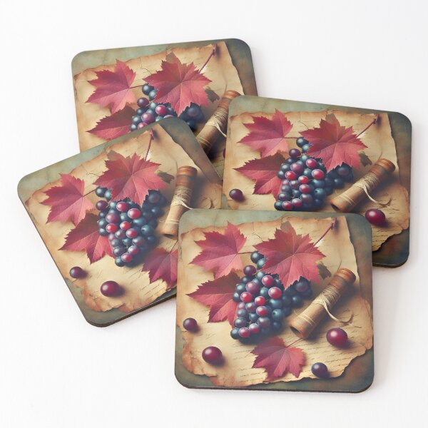 Item preview, Vintage Canvas: Antique Paper with Grape and Maple Leaf Design designed and sold by daruneenok.