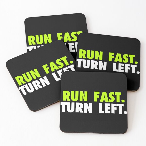 Item preview, Run Fast Turn Left - Track Runner Motivational Quote designed and sold by viunziameriza.