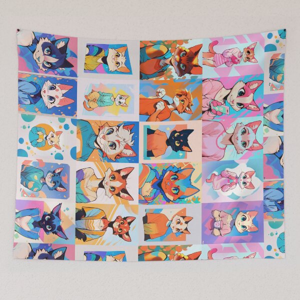 Item preview, RGB Furry Art Blanket/Collage designed and sold by Evelyns-Furries.