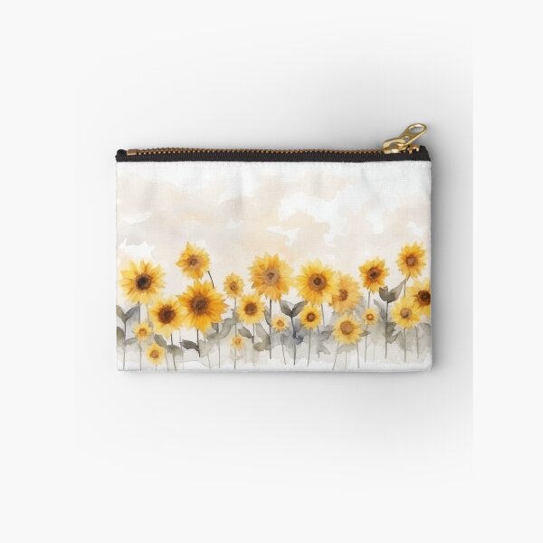Item preview, Watercolour row of Sunflowers illustration designed and sold by Roxane Bay.