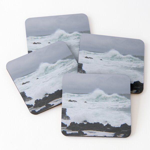 Item preview, Bright Blue Wave with Lava Rocks designed and sold by OnHerWay.