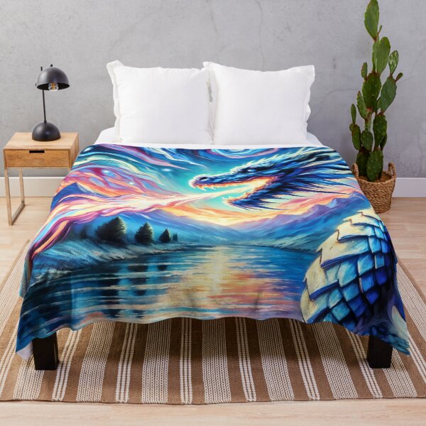 Item preview, Fantasy Dragon Breathing Fire in Mystical Landscape designed and sold by SeGoArtDesign.
