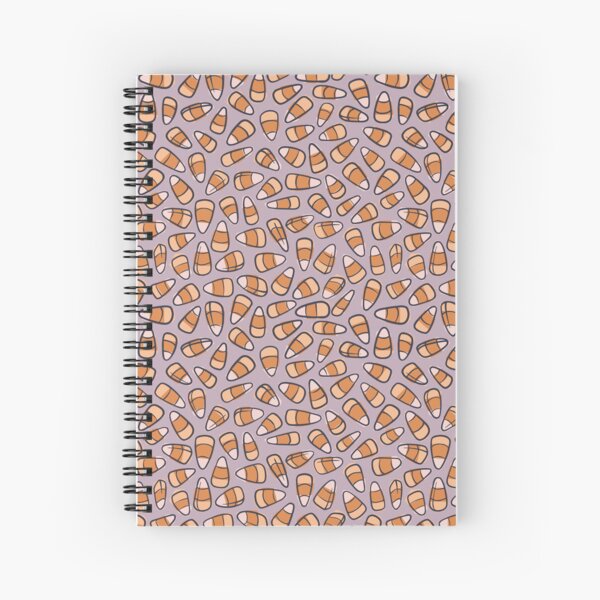 Candy Corn Kernels in Dark Lilac - Medium Spiral Notebook