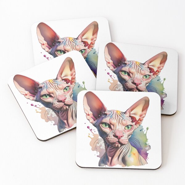 Item preview, Rainbow Sphynx Cat designed and sold by Playful Strokes pom@pom.