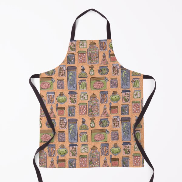 Spooky Jars in Orange - Medium Apron