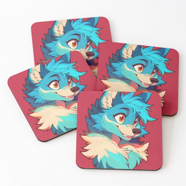 Item preview, Bold Aqua Furry on Red designed and sold by Evelyns-Furries.