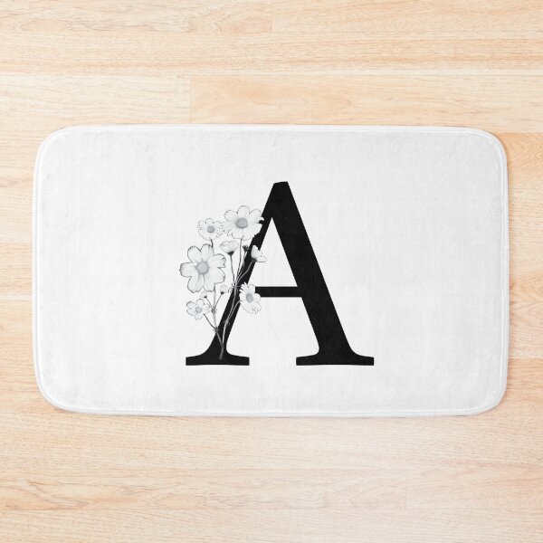 Item preview, Black Letter A Monogram with Flowers designed and sold by To the Lua.