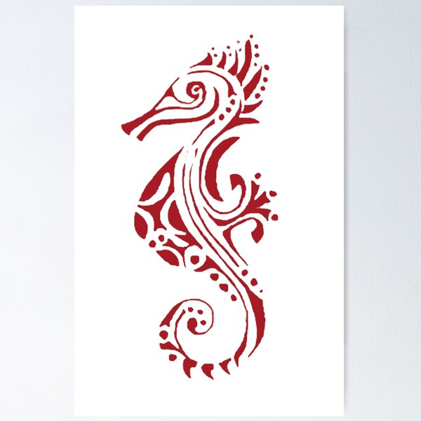 Sea Horse Tattoo Maori Style Vector Stock Vector (Royalty Free) 493788256 |  Shutterstock