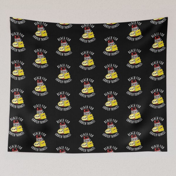 Item preview, Reach For Grater Things Funny Cheese Pun (Dark BG) designed and sold by punnybone.