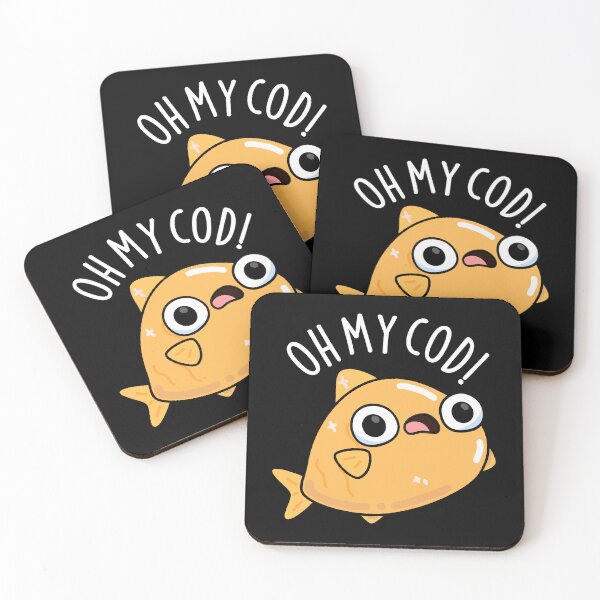 Item preview, Oh My Cod Funny Fish Pun (Dark BG) designed and sold by punnybone.