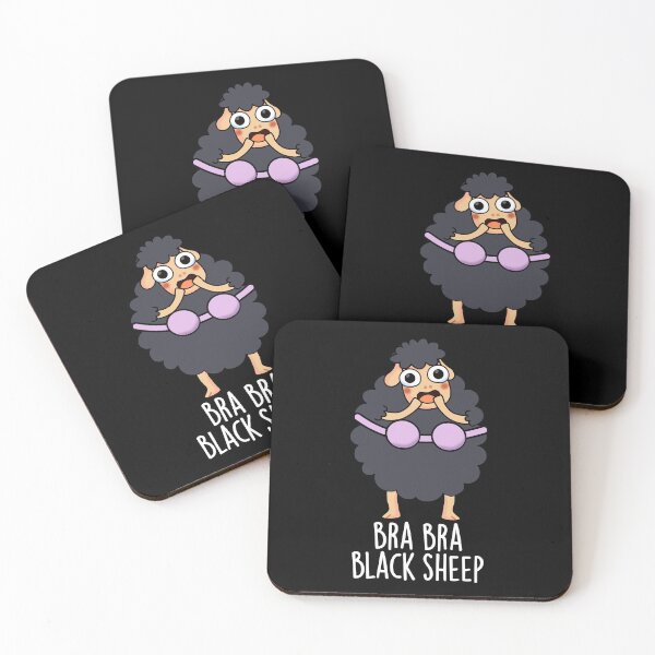 Item preview, Bra-bra Black Sheep Funny Animal Pun (Dark BG) designed and sold by punnybone.