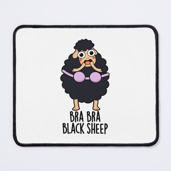 Item preview, Bra-bra Black Sheep Funny Animal Pun designed and sold by punnybone.