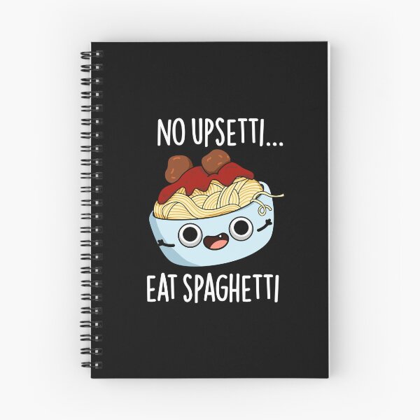 Item preview, No Upsetti Eat Spaghetti Funny Food Pun (Dark BG) designed and sold by punnybone.