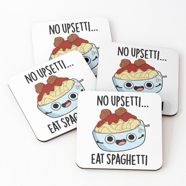 Item preview, No Upsetti Eat Spaghetti Funny Food Pun  designed and sold by punnybone.