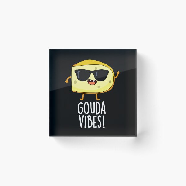 Item preview, Gouda Vibes Funny Cheese Pun (Dark BG) designed and sold by punnybone.