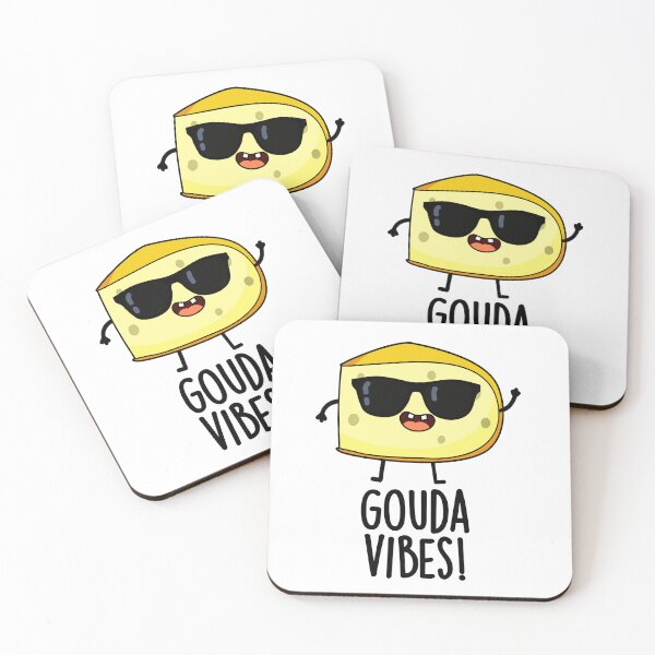 Item preview, Gouda Vibes Funny Cheese Pun  designed and sold by punnybone.