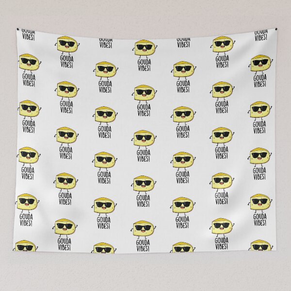 Item preview, Gouda Vibes Funny Cheese Pun  designed and sold by punnybone.