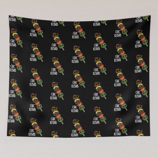 Item preview, Chic Kebab Funny Shish Kebab Pun (Dark BG) designed and sold by punnybone.