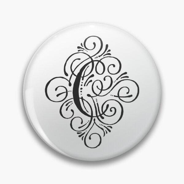 Artikelvorschau, Geschwungener Buchstabe C Monogramm Schwarz entworfen und verkauft von junkydotcom.