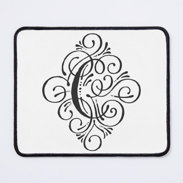 Item preview, Curly Letter C Monogram Black designed and sold by junkydotcom.