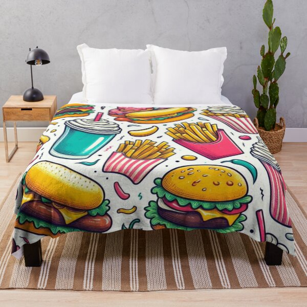 Item preview, Fast food doodles pattern designed and sold by FLATVAC STICKER.