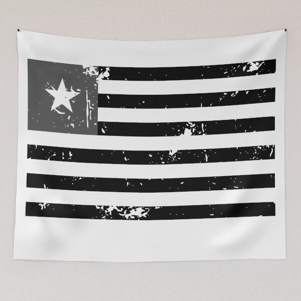 Item preview, Liberia black and white flag vintage style designed and sold by Starstacks.