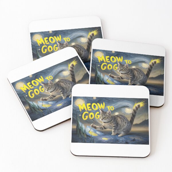 Item preview, Meow to Gogh: Whimsical Cat Painting Starry Night designed and sold by Colorful-Garden.