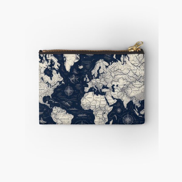 Item preview, Old World Map White on Navy Blue  designed and sold by SeaStarAlex.