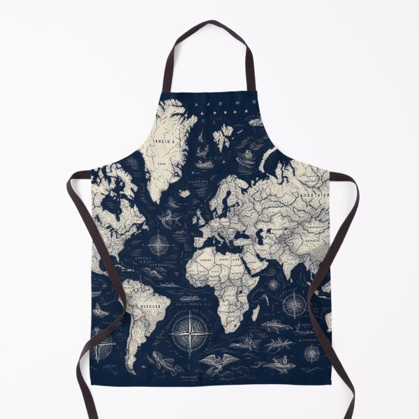 Item preview, Old World Map White on Navy Blue  designed and sold by SeaStarAlex.
