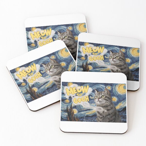 Item preview, Meow to Gogh: Whimsical Cat Painting Starry Night designed and sold by Colorful-Garden.