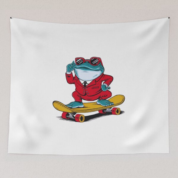 Item preview, Handstanding Skateboard Frog: A Splash of Color and Fun designed and sold by Colorful-Garden.