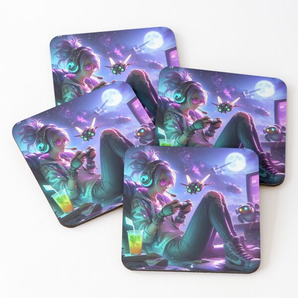 Item preview, Gamer Girl With Robot Toys designed and sold by CailaStyle.