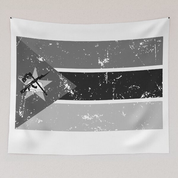 Item preview, Mozambique flag black and white vintage style designed and sold by Starstacks.