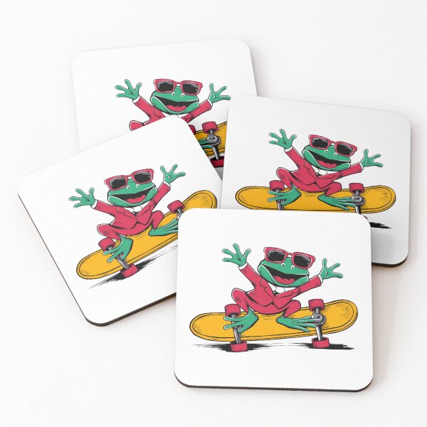 Item preview, Handstanding Skateboard Frog: A Splash of Color and Fun designed and sold by Colorful-Garden.