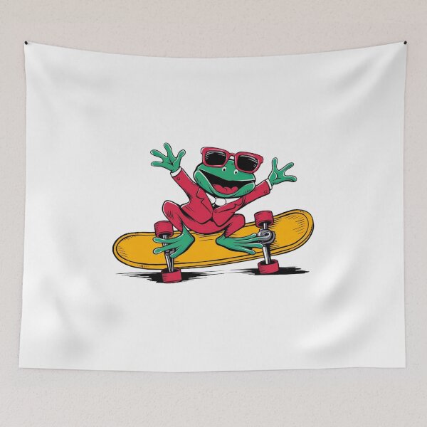 Item preview, Handstanding Skateboard Frog: A Splash of Color and Fun designed and sold by Colorful-Garden.