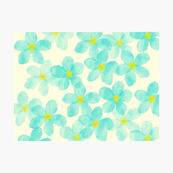 Item preview, Watercolor-like blue flowers designed and sold by yunee.