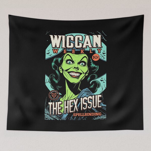 Item preview, Halloween Witch Funny Wiccan Weekly Magazine Hex Cover designed and sold by GrandeDuc.