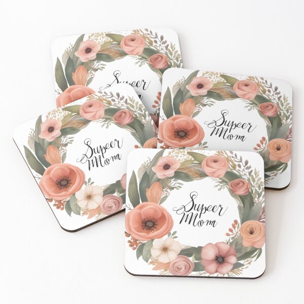 Item preview, Super Mom Tag Cover with Beautiful Flowers designed and sold by JSYARD.