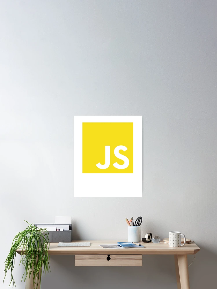 Thumbnail 2 of 3, Poster, JavaScript EcmaScript Yellow-White Logo Sweatshirt designed and sold by Rainwater Merch.